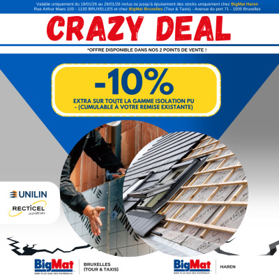 Crazy Deal 31 - 10% EXTRA sur toute la gamme ISOLATION PU