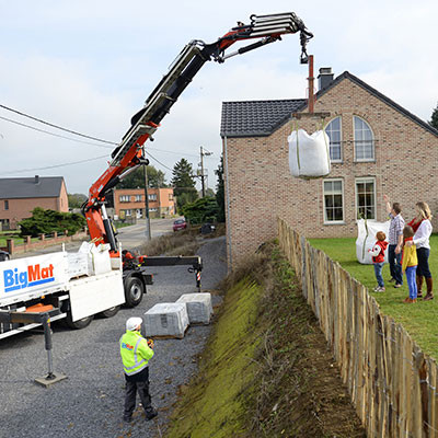 Service de livraison de matériaux de construction sur chantier 